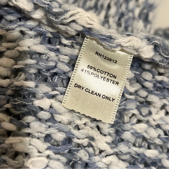 Anthropologie Project Scoop Neck Dolman Kaftan-Style Sweater Blue Open-Knit S - Picture 9 of 9